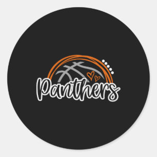 Bysketbyll Panther School Sport Fan Team Spirit Runder Aufkleber