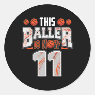 Bysketbyll Player 11 Jahre alter Junge Bysketbyll  Runder Aufkleber