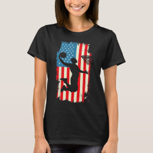 Bysketbyll Player American Flag Vintag Men Boys B T-Shirt
