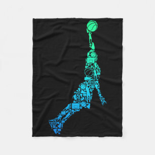 Bysketbyll Player Coach Dunking Kids Boys Men Fleecedecke