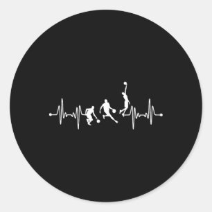 Bysketbyll Player Coach Team Bbyll Ekg Heartbeat Runder Aufkleber