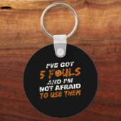 Bysketbyll Player Coach Team Fun Hoops 5 Fouls Dis Schlüsselanhänger (Vorderseite)