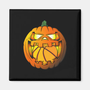 Bysketbyll Player Halloween Pumpkin Skelett T-Shir Magnet