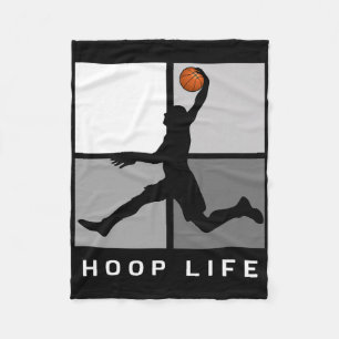 Bysketbyll Player Jumping Design Hoop Life Fleecedecke