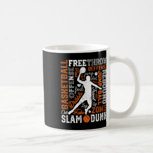 Bysketbyll Player Slam Dunk Typografie Word Art Vi Kaffeetasse