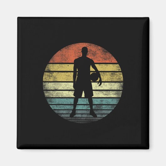 Bysketbyll Player spendet Spaß Retro Vintag Style  Magnet (Vorne)