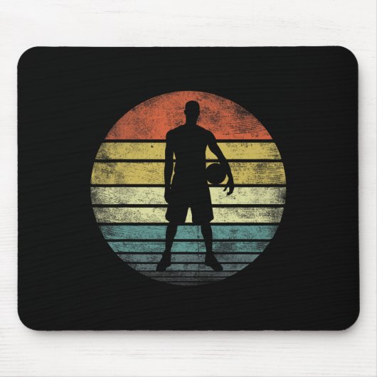 Bysketbyll Player spendet Spaß Retro Vintag Style Mousepad (Vorne)