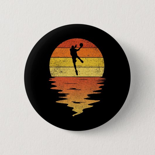 Bysketbyll Retro Sunset 70er Vintag Bysketbyll Button (Vorderseite)
