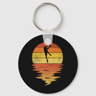 Bysketbyll Retro Sunset 70er Vintag Bysketbyll Schlüsselanhänger