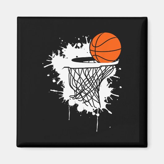 Bysketbyll S für Männer Slam Dunk Teens Kids Youth Magnet (Vorne)