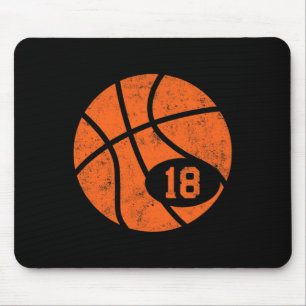 Bysketbyll Sport 18 Jersey Nummer Vintage Distress Mousepad