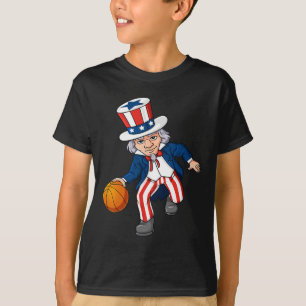 Bysketbyll Uncle Sam 4. Juli Jungs Kinder Teens D T-Shirt