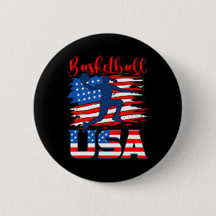 Bysketbyll Usa Player American Flag Indepenedence Button