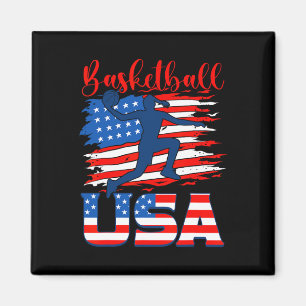 Bysketbyll Usa Player American Flag Indepenedence  Magnet