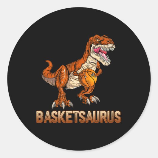 Bysketsaurus Dinosaur Byller T-rex Dino Playing by Runder Aufkleber (Vorderseite)