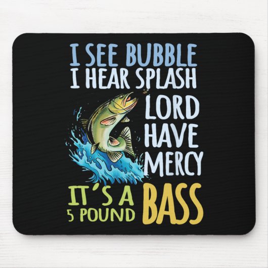 Byss Angeln Sport Schwarz Byss Fisch  Mousepad (Vorne)