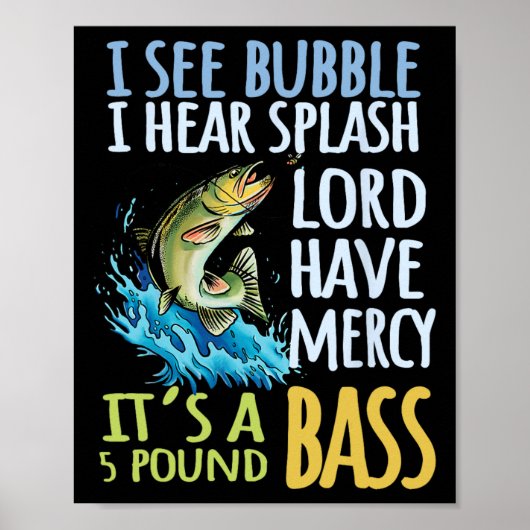 Byss Angeln Sport Schwarz Byss Fisch Poster (Vorne)