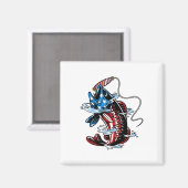 Byss Fishing American Flag Fish Funny Vathday Magnet (Vorderseite/Rückseite)