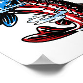 Byss Fishing American Flag Fish Funny Vathday Poster (Ecke)