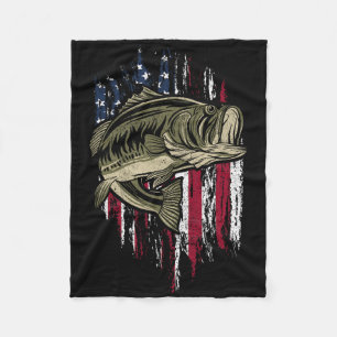 Byss Fishing Amerikanische Flagge 4. Juli Geschenk Fleecedecke