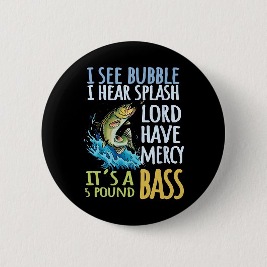 Byss Fishing Angling Sport Black Byss Fish  Button (Vorderseite)