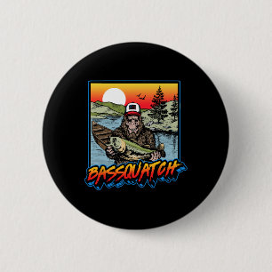 Byssquatch! Lustiger Byss-Angler Sasquatch Retro 8 Button