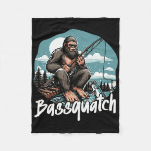 Byssquatch! Lustiges Angeln Outdoor Retro Angler Fleecedecke