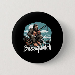 Byssquatch! Lustiges Angeln Outdoor Retro-Fischer Button