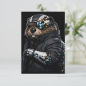 Byte Beaver Hochzeitskarte RSVP Karte (Stehend Vorderseite)
