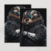 Byte Beaver Hochzeitskarte RSVP Karte (Vorne/Hinten)