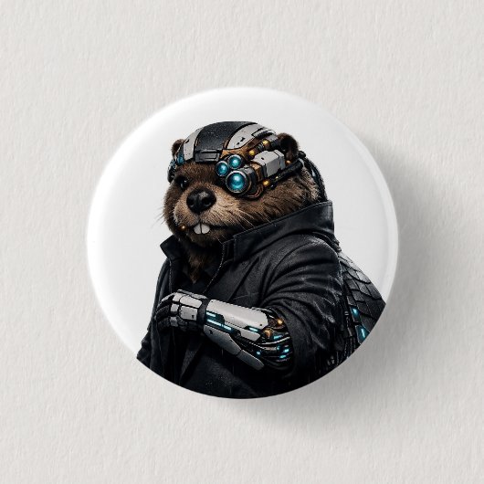 Byte-Biber-Anstecknadel Button (Vorderseite)