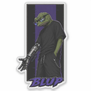 Byte Der Cyborg Bullfrog Cyberpunk Streetwear  Aufkleber