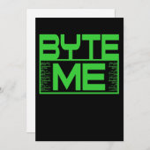 Byte Me Computer IT Tech Software Programmer Geek Einladung (Vorne/Hinten)