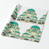 Byzantine Architecture Teal Dome Cathedral Geschenkpapier (Ungerollt)