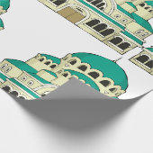Byzantine Architecture Teal Dome Cathedral Geschenkpapier (Ecke)
