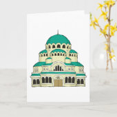 Byzantine Architecture Teal Dome Cathedral Karte (Gelbe Blume)