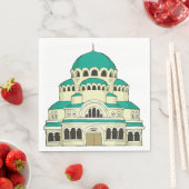 Byzantine Architecture Teal Dome Cathedral Serviette (Beispiel)