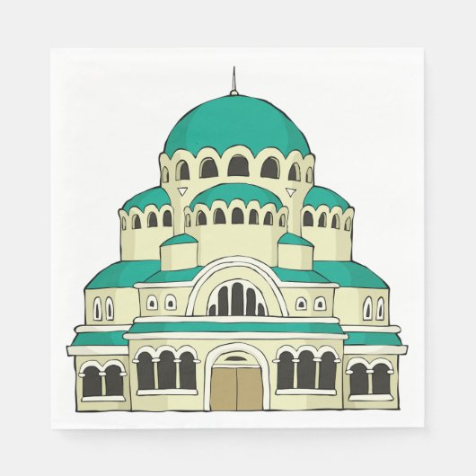 Byzantine Architecture Teal Dome Cathedral Serviette (Vorderseite)