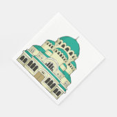 Byzantine Architecture Teal Dome Cathedral Serviette (Ecke)