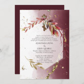 BYZANTINE Betrothal Crowning Wedding Floral Cross Einladung (Vorne/Hinten)