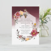 BYZANTINE Betrothal Crowning Wedding Floral Cross Einladung (Stehend Vorderseite)