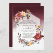 BYZANTINE Betrothal Crowning Wedding Floral Cross Einladung (Vorne/Hinten)