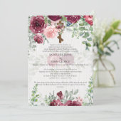 BYZANTINE Betrothal Crowning Wedding Floral Cross Einladung (Stehend Vorderseite)