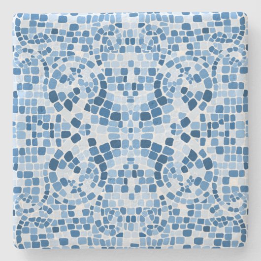 Byzantine Blue Mosaic Steinuntersetzer (Vorderseite)