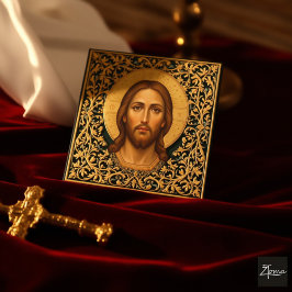 Byzantine Christ Icon - Jesus Begleitkarte