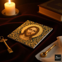 Byzantine Christ Icon - Jesus Fliese