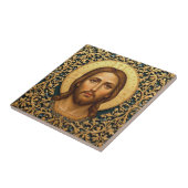 Byzantine Christ Icon - Jesus Fliese (Seite)