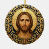 Byzantine Christ Icon - Jesus Keramik Ornament (Vorne)
