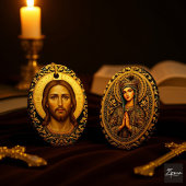 Byzantine Christ Icon - Jesus Keramik Ornament