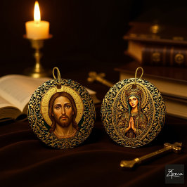 Byzantine Christ Icon - Jesus Keramik Ornament